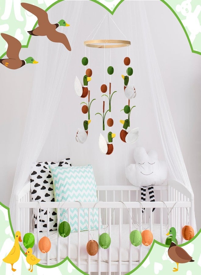 Sonwyoung Mallard Duck Baby Mobile for Crib Nursery Felt Wooden Wild Mallard Duck Hanging Decor for Infant Mobile Crib Newborn Gift for Boys Girls Stuff Neutral - Image 3